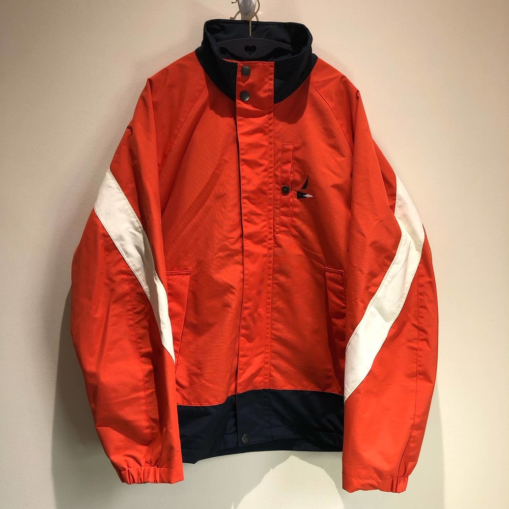 Nautica Jacket Men's Large Nautical Sailor Spellout Urban Streetwear Color Block